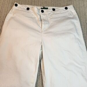 Lauren Jeans Co Ralph Lauren Jeans Womens 8‎ White High Rise Wide Leg Sailor